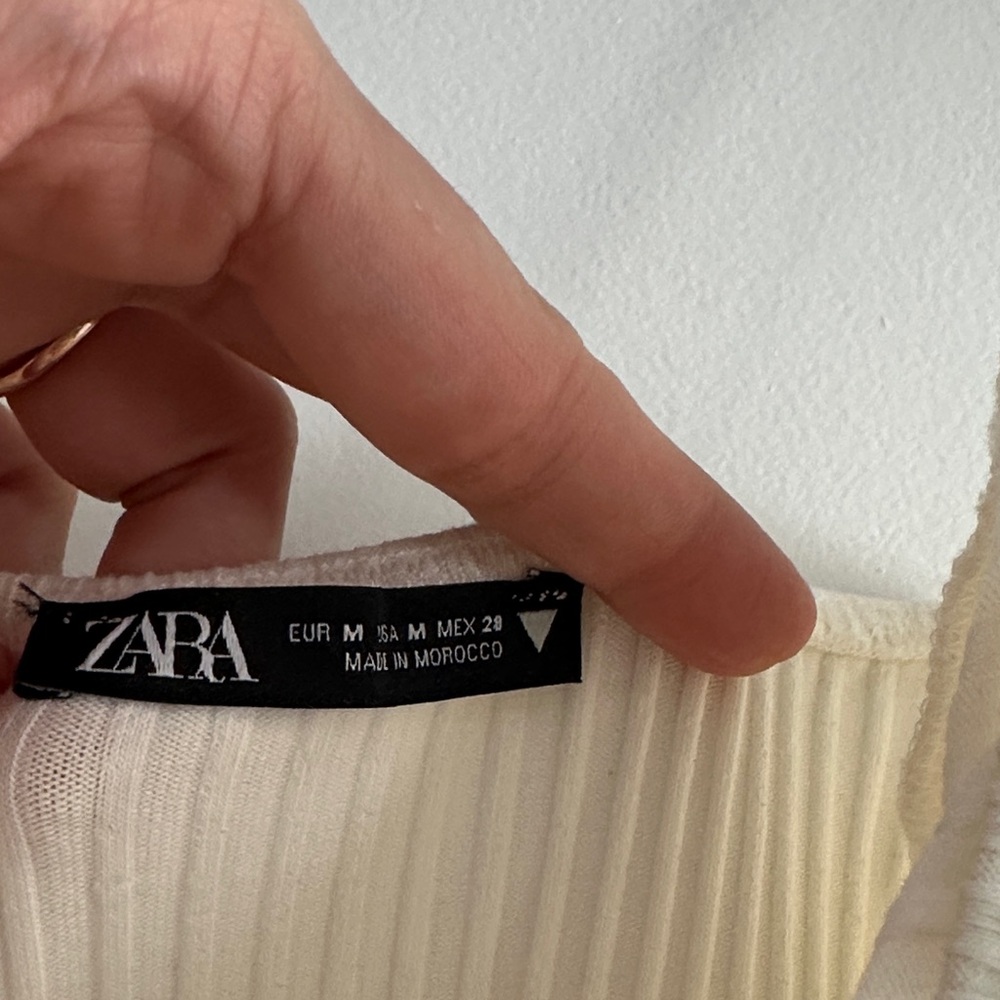 Zara Cream Ruffle Strap Bodysuit - Picture 2 of 4